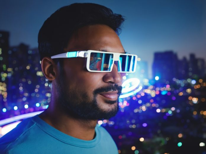 Halliday smart glasses showcasing sleek design and innovative digital display.