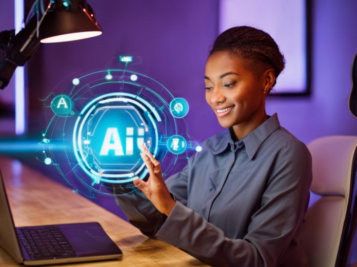 An AI-powered wearable device on a modern desk