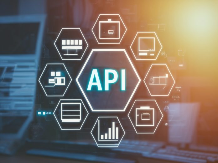 API integration in a modern workspace showcasing technology development