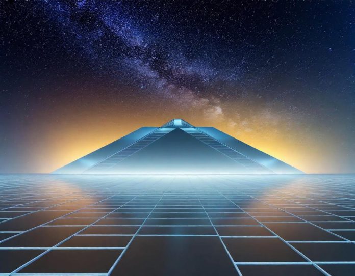 Large-scale data center facility showing rows of server racks with advanced cooling infrastructure