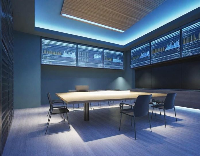 Data center infrastructure representing technological investment driving economic growth