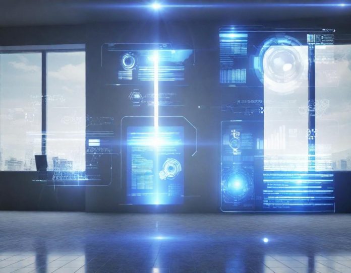 Regulatory documents overlaying digital interfaces representing AI governance