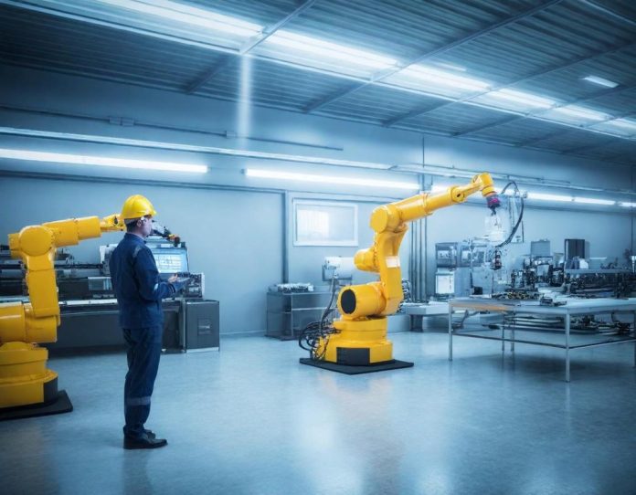 Advanced manufacturing facility showing integration of automation technology in industrial production