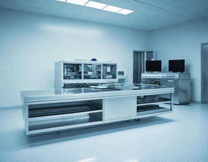 Advanced semiconductor manufacturing equipment in a cleanroom setting