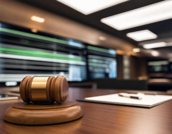 Legal and technological elements representing the intersection of policy and AI development