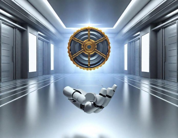 Advanced robotic hand with multiple fingers grasping a complex object in a laboratory setting