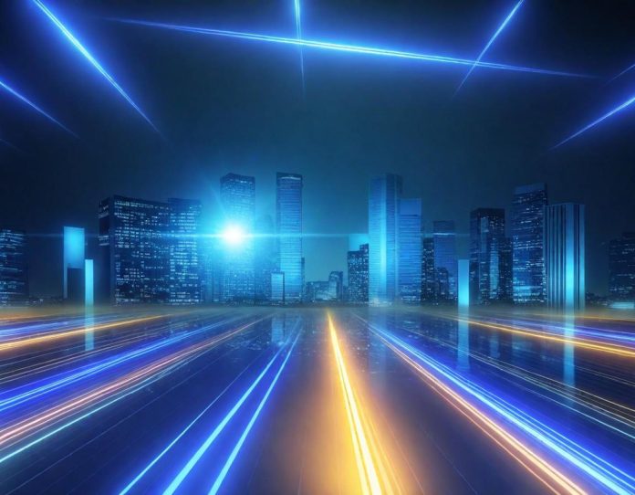 Visual representation of massive AI investment flowing into global technology infrastructure with digital circuits and financial data streams