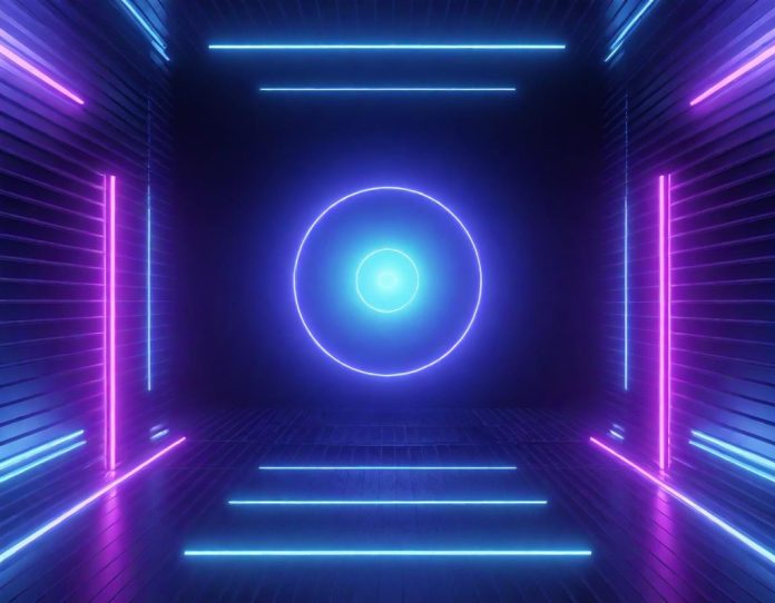 Visual representation of AI voice technology and data integration in modern workspace