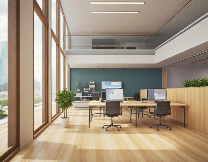 Diverse team of professionals collaborating in modern office environment analyzing data and technology trends