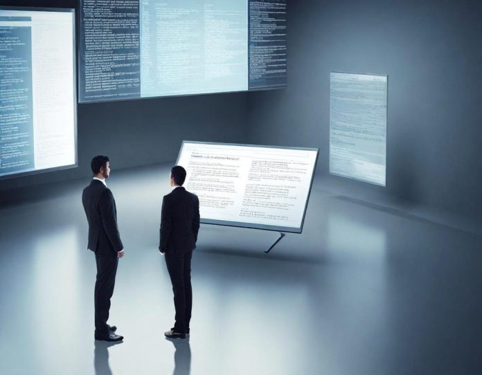 Legal documents and digital tablets representing copyright dispute in technology industry