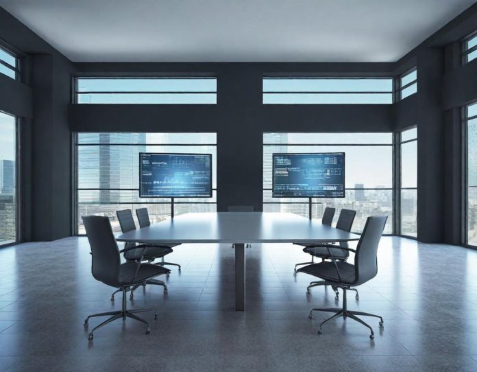 Business professionals analyzing pricing model transitions in corporate setting with data visualization