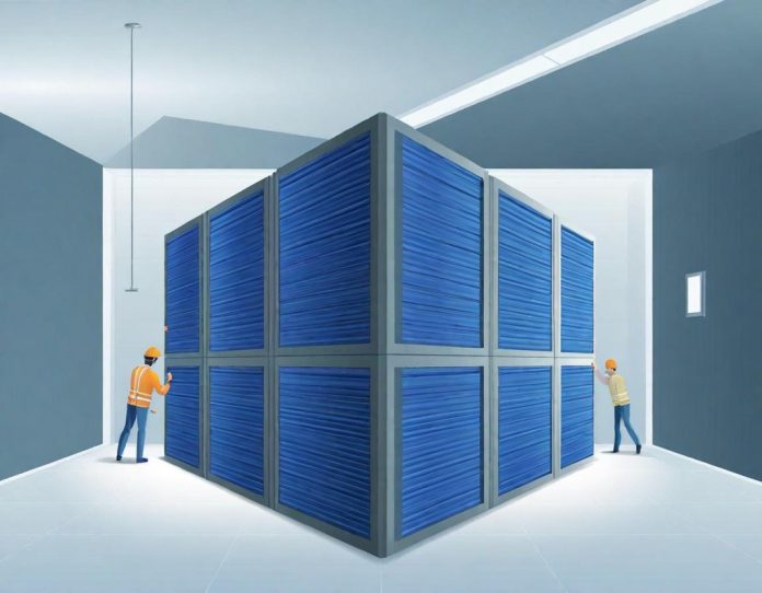 Modern data center construction with renewable energy integration representing India's AI infrastructure investments