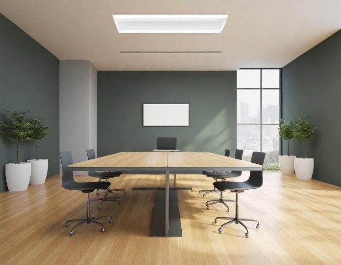 Empty office workspace representing workforce changes and technological transition
