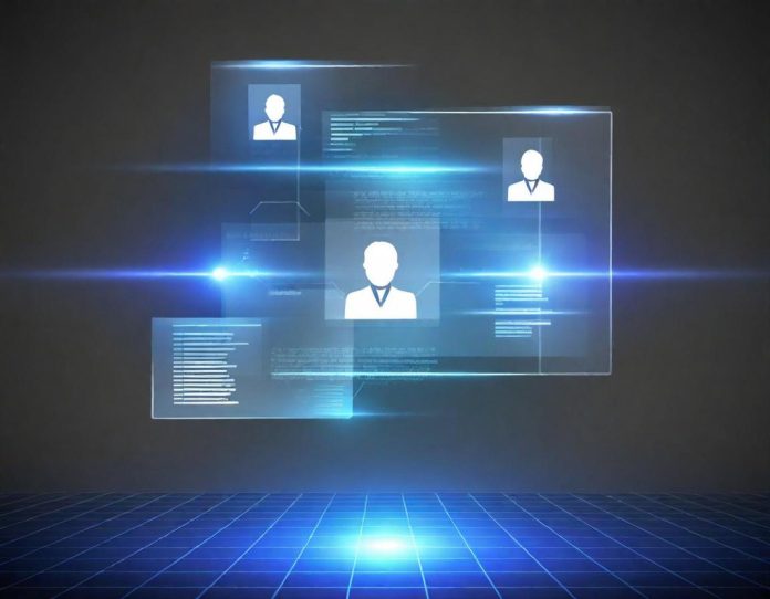 Abstract representation of digital identity and legal boundaries in technology