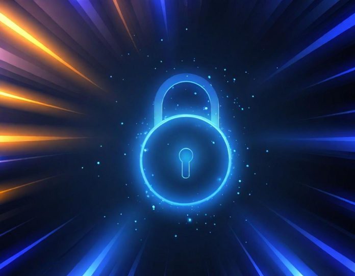 Digital security lock with broken pieces symbolizing compliance vulnerability